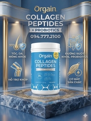 Bột Collagen Peptides Orgain + Probiotics - Bí Quyết Cho Làn Da Khỏe Đẹp & Hệ Tiêu Hóa Khỏe Mạnh (726g)