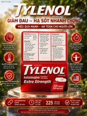 Viên Giảm Đau & Hạ Sốt Tylenol Extra Strength 500mg - Giải Pháp Tin Cậy Cho Gia Đình (225 Viên)