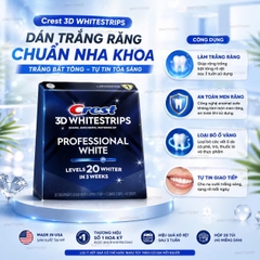 LEVEL 20 -40 Miếng dán trắng răng Crest 3D Whitestrips Professional White (40 miếng)