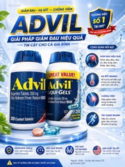 [CHÍNH HÃNG MỸ] Bộ Đôi Giảm Đau Hạ Sốt Advil Ibuprofen 200mg – Giải Pháp Hiệu Quả Từ Hoa Kỳ