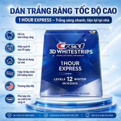 Miếng dán trắng răng Crest 3D Whitestrips 20 miếng – 1 Hour Express