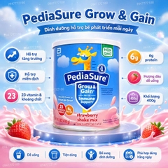 [CHÍNH HÃNG MỸ] Sữa Bột PediaSure Grow & Gain Hương Dâu – Lon 400g