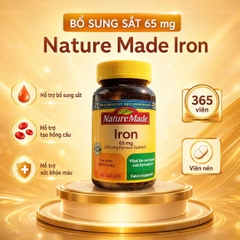 [CHÍNH HÃNG MỸ] Viên Uống Bổ Sung Sắt Nature Made Iron 65mg – Hộp 365 Viên