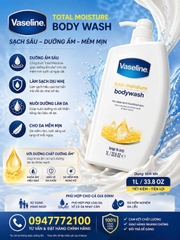 SỮA TẮM VASELINE TOTAL MOISTURE TRẮNG DA DƯỠNG ẨM 1L của mỹ