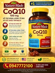 CHÍNH HÃNG MỸ] Viên Uống Nature Made CoQ10 100mg – Hỗ Trợ Năng Lượng Tế Bào Và Sức Khỏe Tim Mạch
