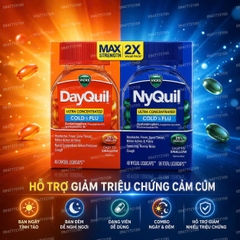 [CHÍNH HÃNG MỸ] Combo Vicks DayQuil & NyQuil Severe Cold & Flu – Hộp 96 Viên