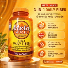 Viên Uống Bổ Sung Chất Xơ Metamucil 3-In-1 Daily Fiber – Hộp 300 Viên
