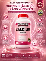 [CHÍNH HÃNG MỸ] Viên Uống Bổ Sung Kirkland Signature Calcium 600mg With Vitamin D3 – Hộp 500 Viên