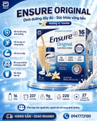 [CHÍNH HÃNG MỸ] Thùng 16 Chai Sữa Nước Ensure Original Nutrition Shake Vanilla (237ml/chai)