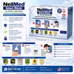 Bộ Dụng Cụ Rửa Mũi NeilMed Sinus Rinse – Giải Pháp Giảm Viêm Xoang Tự Nhiên 250 gói muối