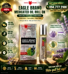 Dầu Gió Dạng Lăn Eagle Brand Medicated Oil Roll On Hương Lavender & Eucalyptus (Chai 8ml)