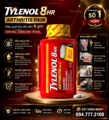 Viên Uống Giảm Đau & Hạ Sốt Kéo Dài Tylenol 8HR Arthritis Pain 650mg (Chai 290 Viên)