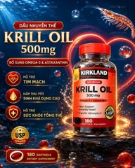 Dầu Nhuyễn Thể Kirkland Signature Krill Oil 500mg (Chai 180 Viên)