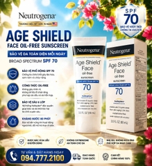 Kem Chống Nắng Da Mặt Neutrogena Age Shield Face Oil Free Sunscreen Broad Spectrum SPF 70 (Tuýp 88ml)