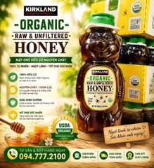 Mật Ong Hữu Cơ Nguyên Chất Kirkland Signature Organic Raw And Unfiltered Honey (Chai Hình Gấu 680g)
