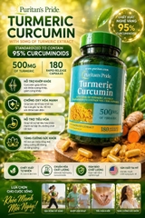 VIÊN UỐNG TINH CHẤT NGHỆ PURITAN'S PRIDE TURMERIC CURCUMIN 500MG 180 VIÊN CỦA MỸ