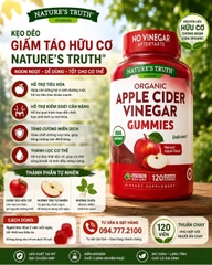 KẸO DẺO GIẤM TÁO HỮU CƠ NATURE'S TRUTH ORGANIC APPLE CIDER VINEGAR GUMMIES 120 VIÊN (ĐẦY ĐỦ BILL COSTCO MỸ)