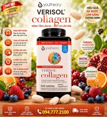 VIÊN UỐNG YOUTHEORY VERISOL COLLAGEN CONCENTRATED EFFECT 345 VIÊN CỦA MỸ – NÂNG TẦM LÀN DA, ĐẨY LÙI LÃO HÓA