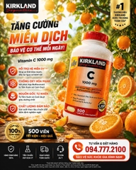 🍊 VIÊN UỐNG BỔ SUNG VITAMIN C KIRKLAND SIGNATURE 1000MG HŨ ĐẠI 500 VIÊN CỦA MỸ