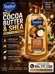 Sữa dưỡng thể Suave Cocoa Butter & Shea - Siêu mịn, siêu thơm 887ml HÀNG MỸ