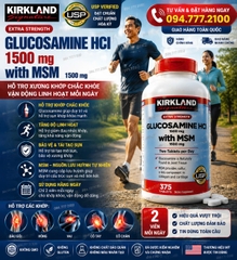 VIÊN UỐNG BỔ XƯƠNG KHỚP KIRKLAND SIGNATURE GLUCOSAMINE HCl 1500MG WITH MSM 1500MG HŨ ĐẠI 375 VIÊN CỦA MỸ