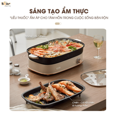 Nổi Lẩu Nướng Đa Năng 2 Khay Bear SB-NL45K