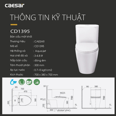 Bồn Cầu Một Khối Nắp Êm Caesar CD1395
