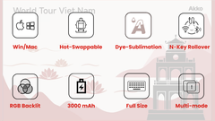 Bàn phím cơ AKKO 5108B Plus Red World Tour Viet Nam (RGB / Hotswap / Akko V3 Piano Pro)