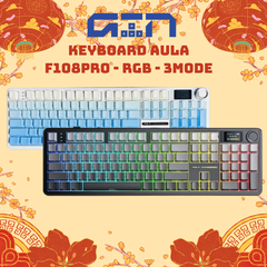 [Màn Led] Bàn phím cơ AULA F108 Pro | 3mode | Hotswap | Led RGB | Màn Hình TFT