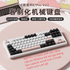 Bàn phím cơ không dây Xinmeng M87 Prov2 / 3 Mode / Mạch xuôi / Led RGB / Hotswap