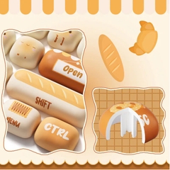 AKKO Keycap set – Bun Wonderland / Bánh mì (PBT Dye-subbed / MOG profile / 138 nút)
