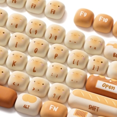 AKKO Keycap set – Bun Wonderland / Bánh mì (PBT Dye-subbed / MOG profile / 138 nút)