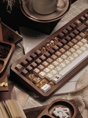 [Keycap Đẹp] Bộ Keycap bàn phím Coffee | PBT | Xuyên Led PC