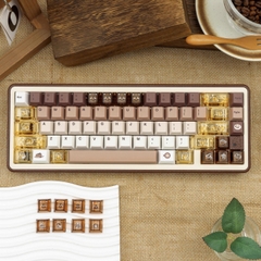 [Keycap Đẹp] Bộ Keycap bàn phím Coffee | PBT | Xuyên Led PC
