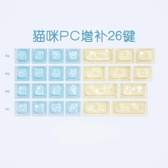 [Keycap Đẹp] Bộ Keycap bàn phím Mèo | PBT | Xuyên Led PC