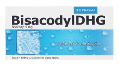BisacodylDHG 5mg trị táo bón, làm sạch ruột trước và sau phẫu thuật (4 vỉ x 25 viên)