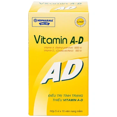 Thuốc Vitamin A-D HDpharma điều trị tình trạng thiếu Vitamin A và D (5 vỉ x 10 viên)