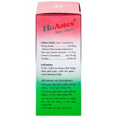 Siro HoAstex OPC điều trị ho, giảm ho trong viêm họng, viêm phế quản (90ml)