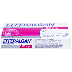 Thuốc đạn Efferalgan 80mg UPSA SAS giảm đau, hạ sốt (2 vỉ x 5 viên)