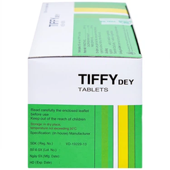 Thuốc Tiffy Dey Thai Nakorn Patana điều trị nghẹt mũi, sổ mũi (25 vỉ x 4 viên)