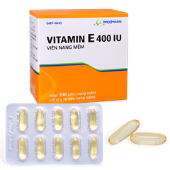 Thuốc Pms-Vitamin E 400IU Imexpharm điều trị tình trạng thiếu vitamin E (10 vỉ x 10 viên)