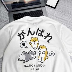 Áo Thun Gasi Trắng 3 chú Chó