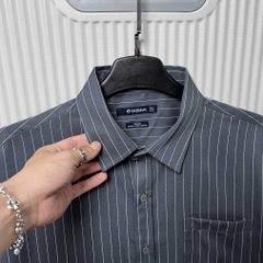 Áo Sơ Mi BIGSIZE Oxford Kẻ Sọc Xám chì
