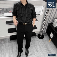 Áo Sơ Mi Tay Dài Big size Oxford Kẻ sọc Đen