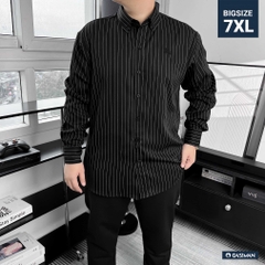 Áo Sơ Mi Tay Dài Big size Oxford Kẻ sọc Đen