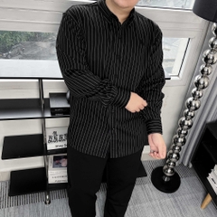Áo Sơ Mi Tay Dài Big size Oxford Kẻ sọc Đen