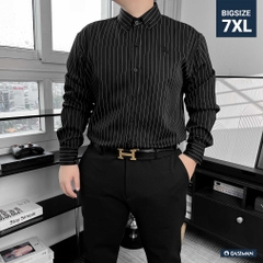 Áo Sơ Mi Tay Dài Big size Oxford Kẻ sọc Đen