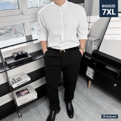 Áo Sơ Mi Tay Dài Big size Oxford Kẻ sọc Trắng