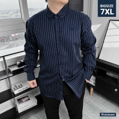 Áo Sơ Mi Tay Dài Big size Oxford Kẻ sọc Xanh Đen