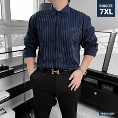 Áo Sơ Mi Tay Dài Big size Oxford Kẻ sọc Xanh Đen